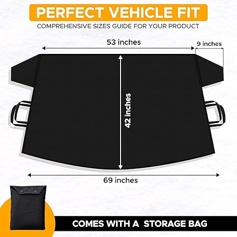 💥Anti-icing and snow proof windshield cover | Windshield protector for cars, SUVs and trucks | Secure fit, waterproof and snowproof.
