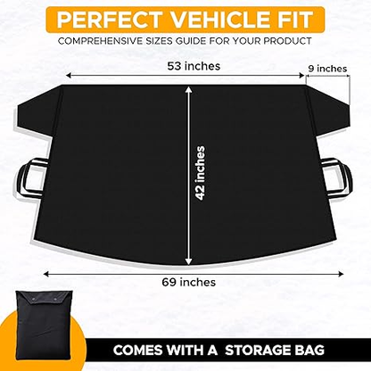 💥Anti-icing and snow proof windshield cover | Windshield protector for cars, SUVs and trucks | Secure fit, waterproof and snowproof.