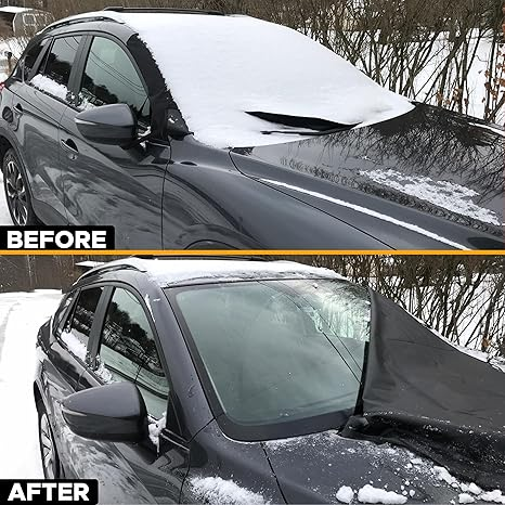 💥Anti-icing and snow proof windshield cover | Windshield protector for cars, SUVs and trucks | Secure fit, waterproof and snowproof.