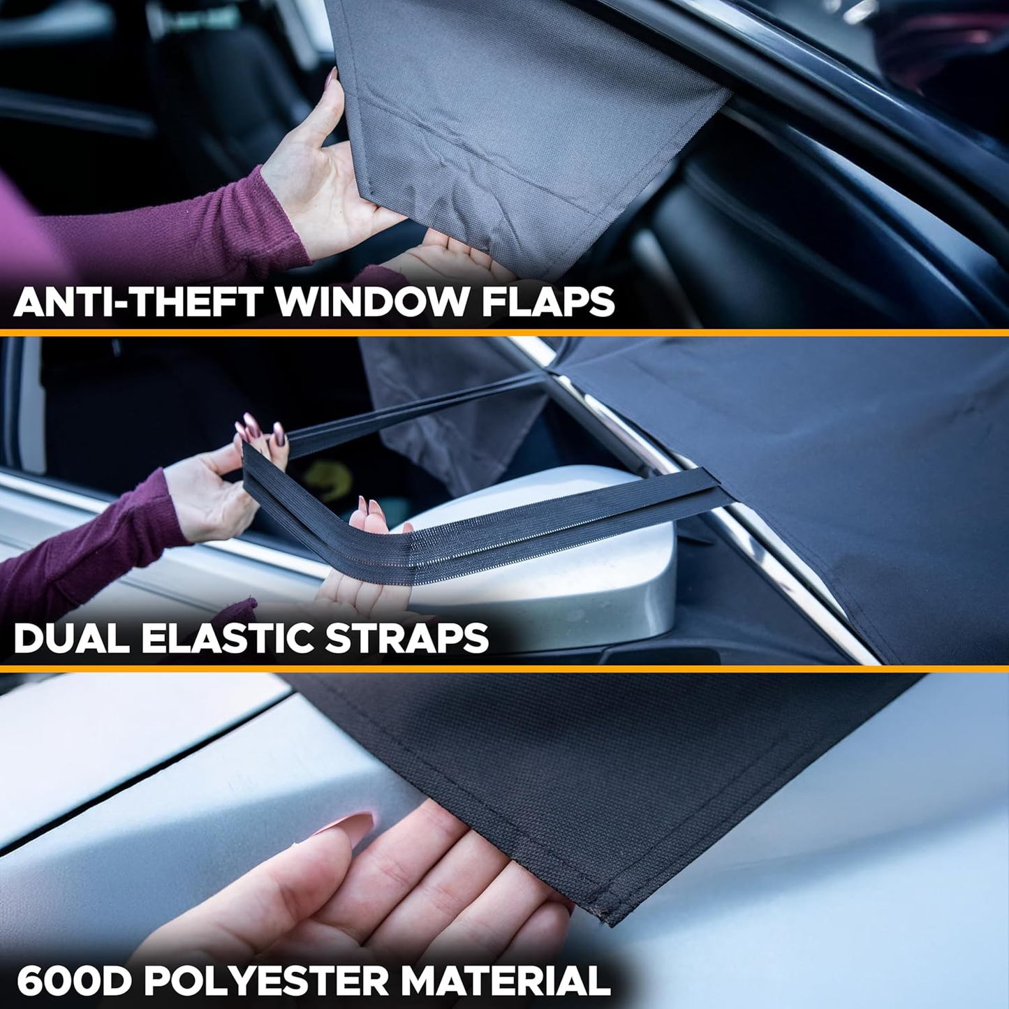 💥Anti-icing and snow proof windshield cover | Windshield protector for cars, SUVs and trucks | Secure fit, waterproof and snowproof.