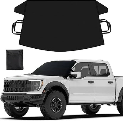 💥Anti-icing and snow proof windshield cover | Windshield protector for cars, SUVs and trucks | Secure fit, waterproof and snowproof.
