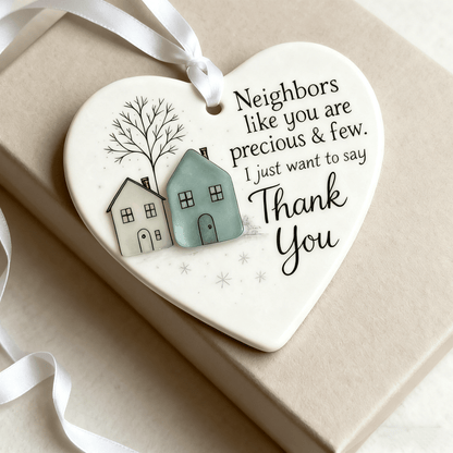 🏠💝"Thank You Neighbours" Heart - Shaped Ornament 🔥
