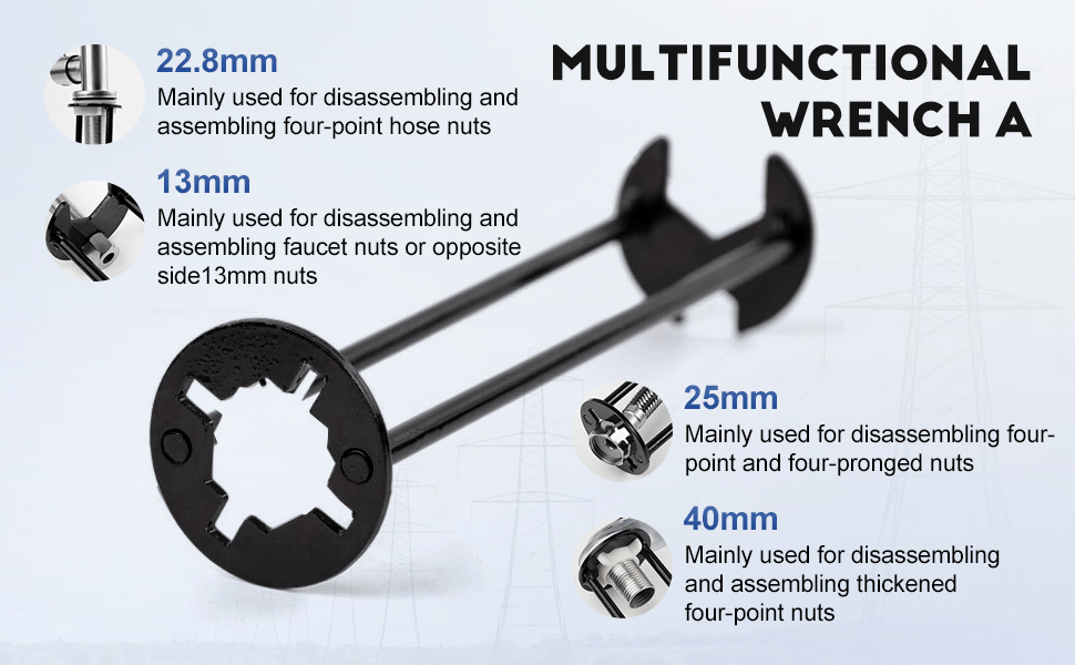 2PCS Basin Wrench, Upgraded Multifunctional Sink Wrench Faucet Wrenchs Tight Space Universal Installer Tool for Bathroom Kitchen (2PC Set)